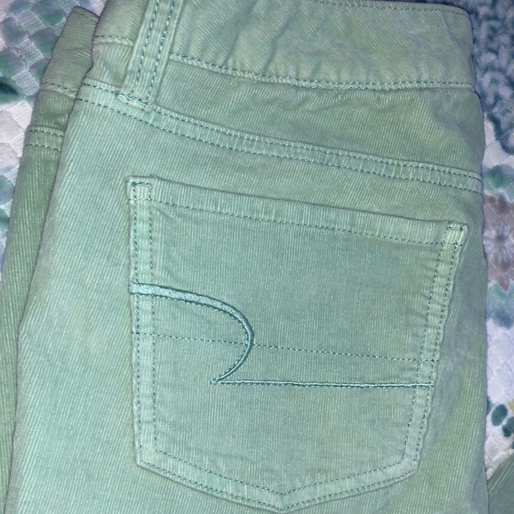 AE corduroy mint green jeggings!